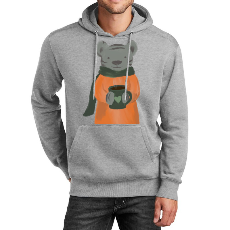 Tiger With A Coffee Cup Red Unisex Hoodie by danitakrhinl | Artistshot