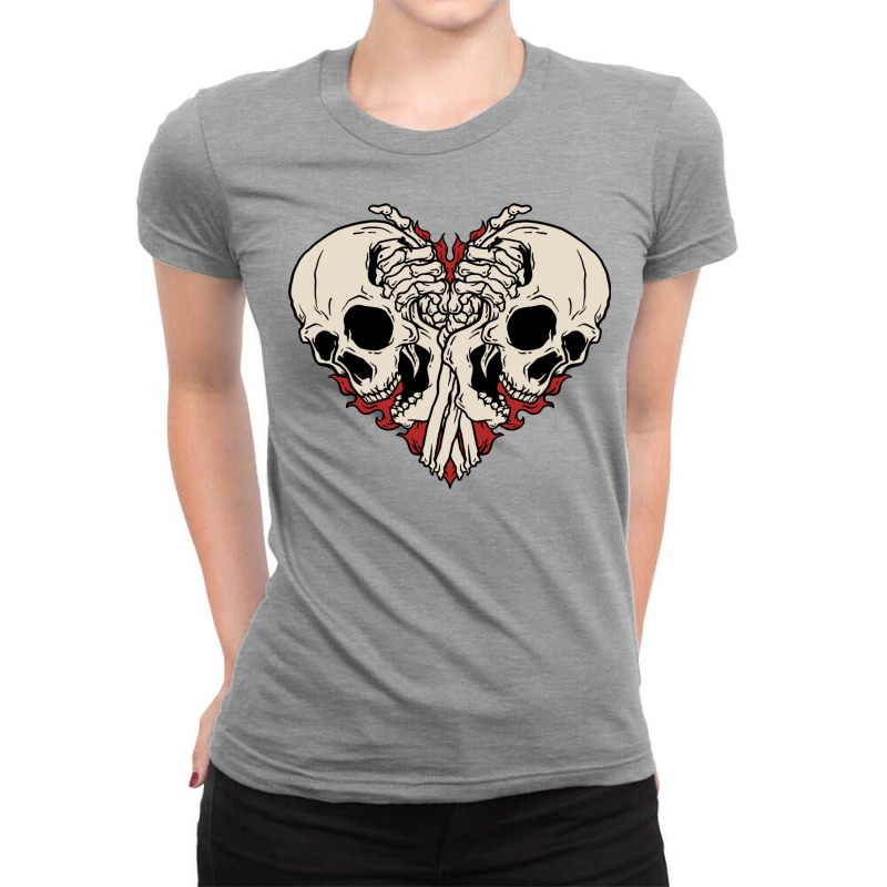 Skull Hearts Stars Ladies Fitted T-Shirt by laygozombi3 | Artistshot