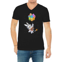 Happy Easter Day Bunny Egg Astronaut Space Boys Gi V-neck Tee | Artistshot