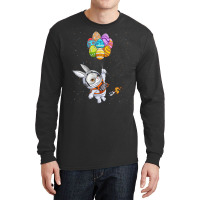 Happy Easter Day Bunny Egg Astronaut Space Boys Gi Long Sleeve Shirts | Artistshot