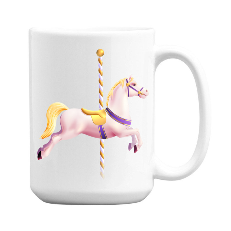 Carousel Merry Go Round Pony Horse Retro Blue 15 Oz Coffee Mug | Artistshot