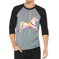 Carousel Merry Go Round Pony Horse Retro Blue 3/4 Sleeve Shirt | Artistshot