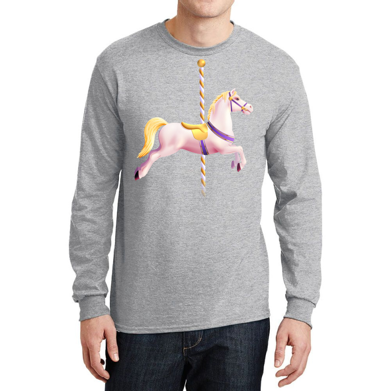 Carousel Merry Go Round Pony Horse Retro Blue Long Sleeve Shirts | Artistshot