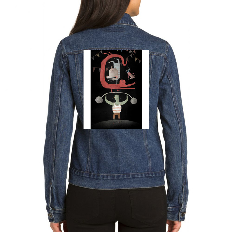 Circus Girl Blue Ladies Denim Jacket by nseemsalthek | Artistshot