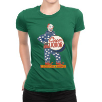 Circus Liquor Halftone Clown Sign Summer Ladies Fitted T-shirt | Artistshot