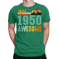 April 1950 Birthday Gift  Vintage April 1950 Aweso T-shirt | Artistshot