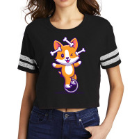 Cute Corgi Playing Bone With Bike Boy Scorecard Crop Tee | Artistshot