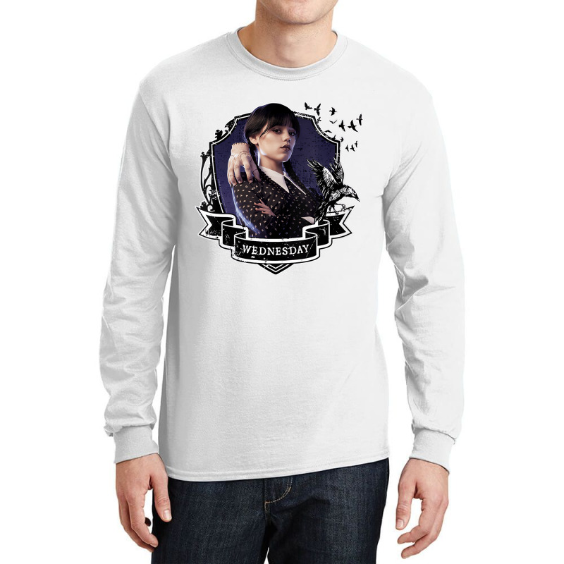 Womens Wednesday Series Nevermore Frame Wednesday Long Sleeve Shirts by onofre | Artistshot