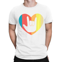 Sign Languege Heart Love Vintage Deaf Persons Pull T-shirt | Artistshot