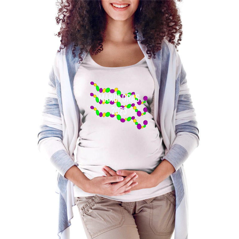 Mardi Gras Beads Stars Maternity Scoop Neck T-shirt by eelahafrizaf | Artistshot