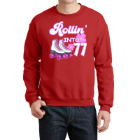 Rollin Into 11 Roller Skating 11th Birthday Nature Crewneck Sweatshirt | Artistshot