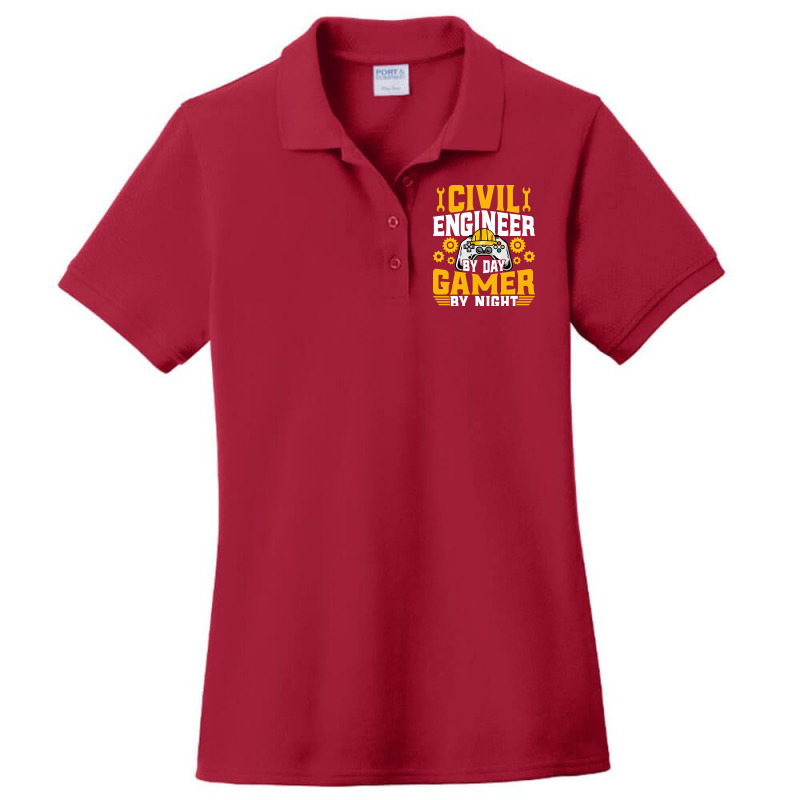 Civil Engineer Gamer Funny Video Game Lover Civil Ladies Polo Shirt by izetecabangp | Artistshot