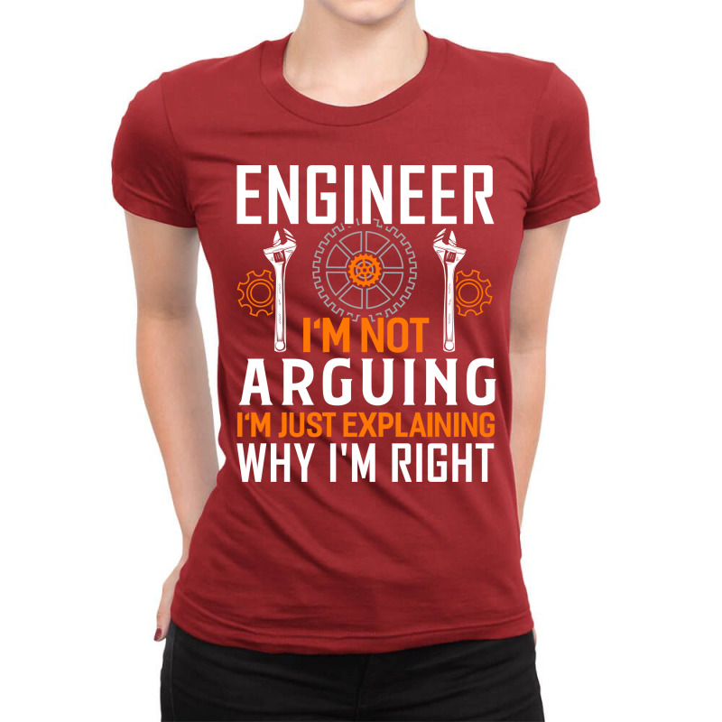 Engineer Engineering Profession Mechanical Gift Re Ladies Fitted T-Shirt by hanaraovroy | Artistshot