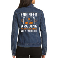 Engineer Engineering Profession Mechanical Gift Re Ladies Denim Jacket | Artistshot