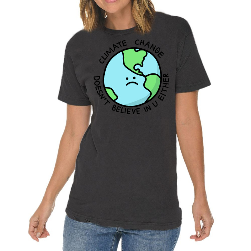 Climate Change Doesnt Believe In U 70s Vintage T-Shirt by loretzexson | Artistshot