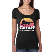 Cats And Civil Engineering Gift 80s Women's Triblend Scoop T-shirt | Artistshot