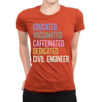 Civil Engineer Retro Vaccination Design Ladies Fitted T-shirt | Artistshot