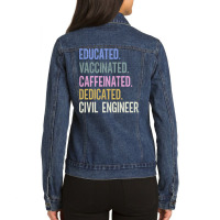 Civil Engineer Retro Vaccination Design Ladies Denim Jacket | Artistshot