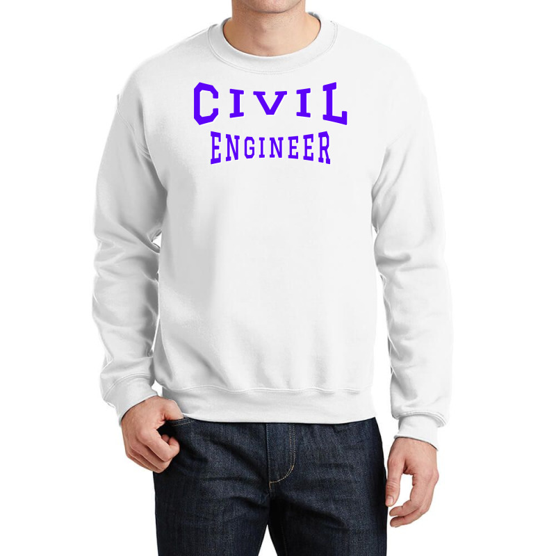 Civil Engineer In Purple Color Text 70s Crewneck Sweatshirt by zemkamajoor1 | Artistshot