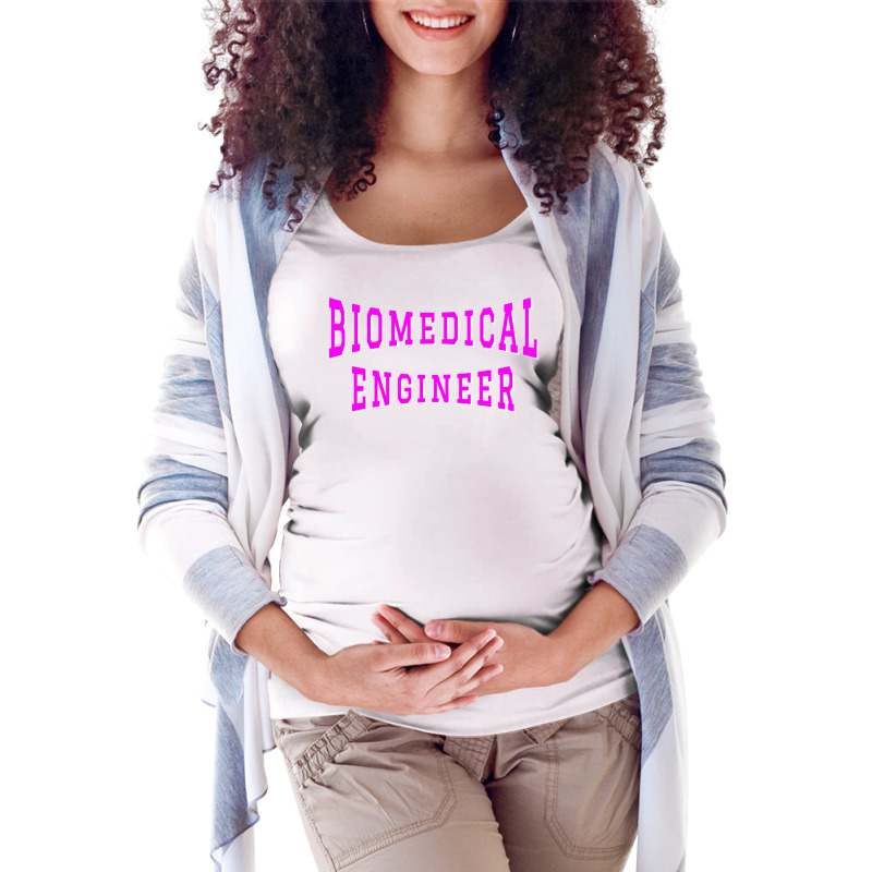 Biomedical Engineer In Pink Color Text Boy Maternity Scoop Neck T-shirt by shippesaruura | Artistshot