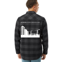 Civil Engineering Building Tower Crane Engineer De Flannel Shirt | Artistshot