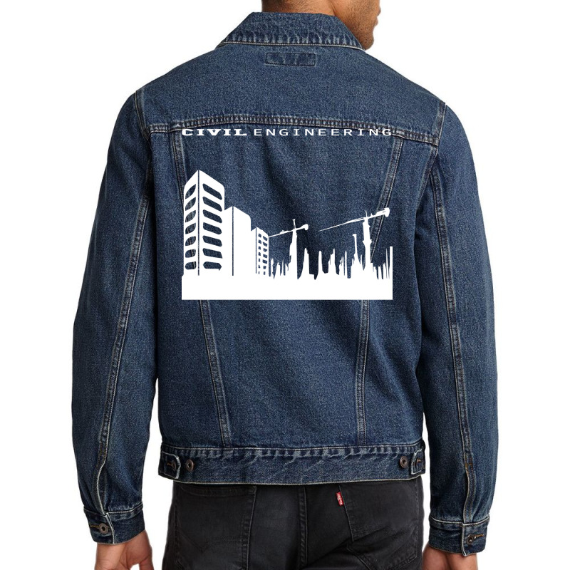 Civil Engineering Building Tower Crane Engineer De Men Denim Jacket | Artistshot