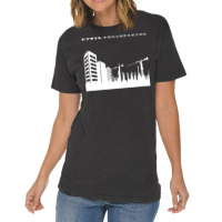 Civil Engineering Building Tower Crane Engineer De Vintage T-shirt | Artistshot