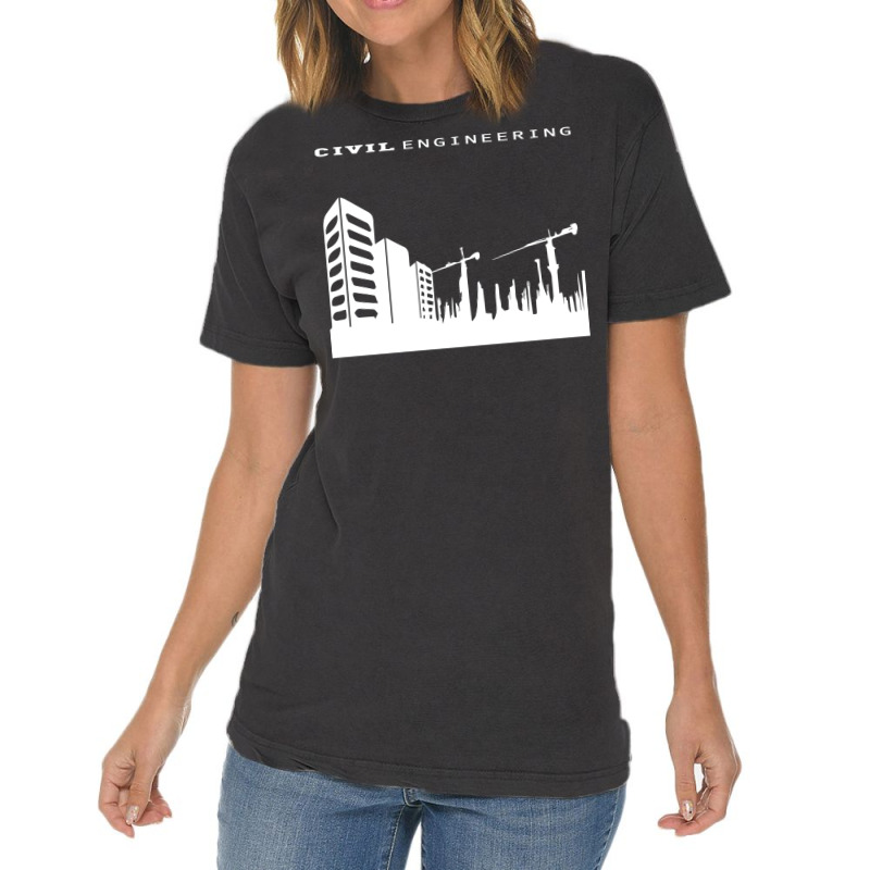 Civil Engineering Building Tower Crane Engineer De Vintage T-shirt | Artistshot