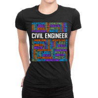 Civil Engineer Words Girl Ladies Fitted T-shirt | Artistshot