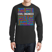 Civil Engineer Words Girl Long Sleeve Shirts | Artistshot