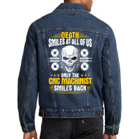 Cnc Machinist Machine Operator Gift Present Music Men Denim Jacket | Artistshot