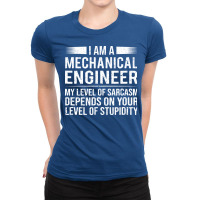 Mechanical Engineer Level Of Funny Sarcasm Gift Ladies Fitted T-shirt | Artistshot