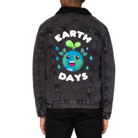 Earth Day Cute Hipster Unisex Sherpa-lined Denim Jacket | Artistshot