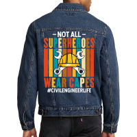 Proud Civil Engineer Life Funny Retro Civil Engine Men Denim Jacket | Artistshot