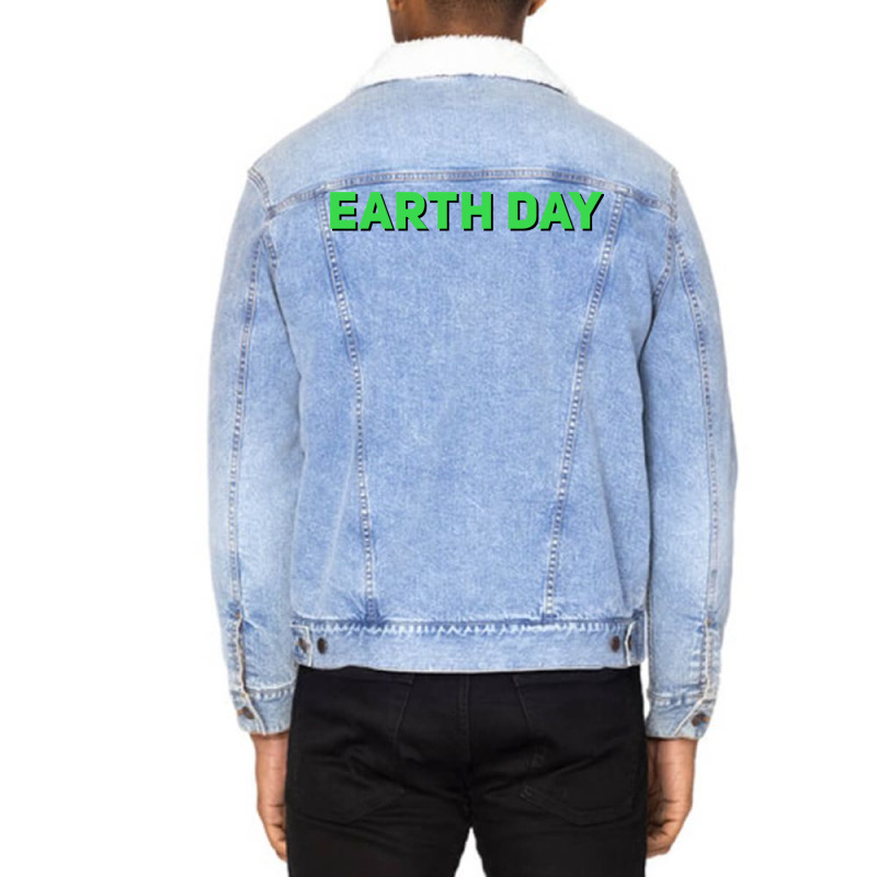 Earth Day Yellow Unisex Sherpa-Lined Denim Jacket by axmyabrielg | Artistshot