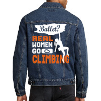 Climbing Rock Climber Climb Bouldering Gift Cute Men Denim Jacket | Artistshot