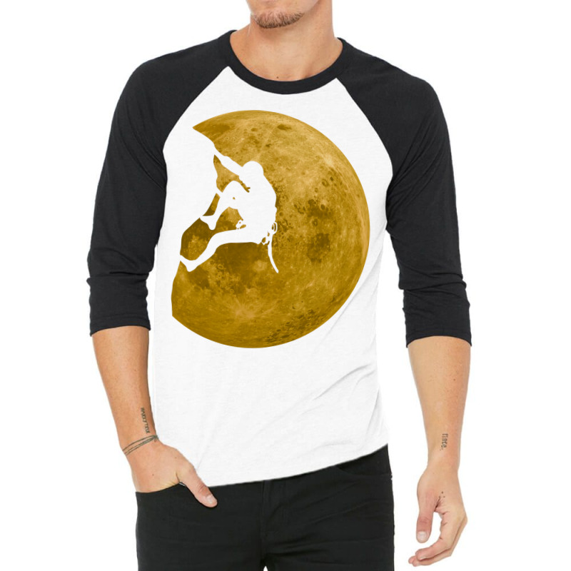 Climbing Bouldering Full Moon Climber Boulder Cute 3/4 Sleeve Shirt | Artistshot