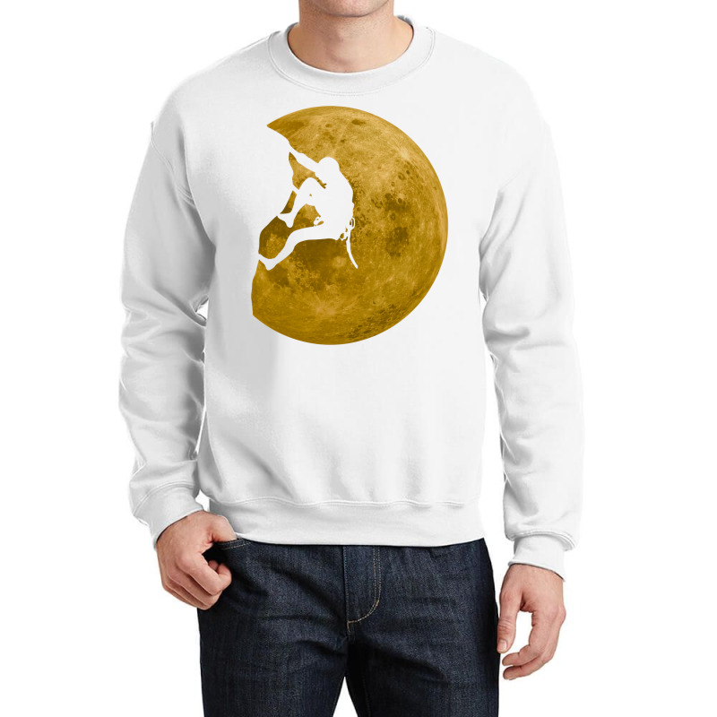 Climbing Bouldering Full Moon Climber Boulder Cute Crewneck Sweatshirt | Artistshot