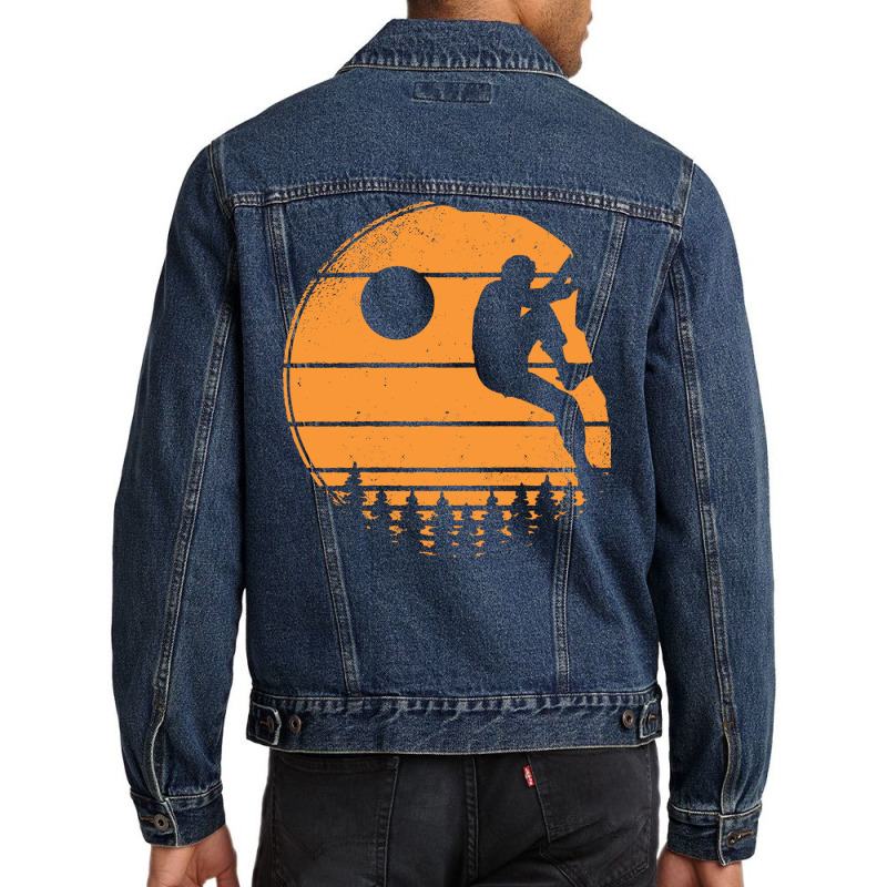 Bouldering Climber Outdoor Rock Climbing Travel Men Denim Jacket | Artistshot