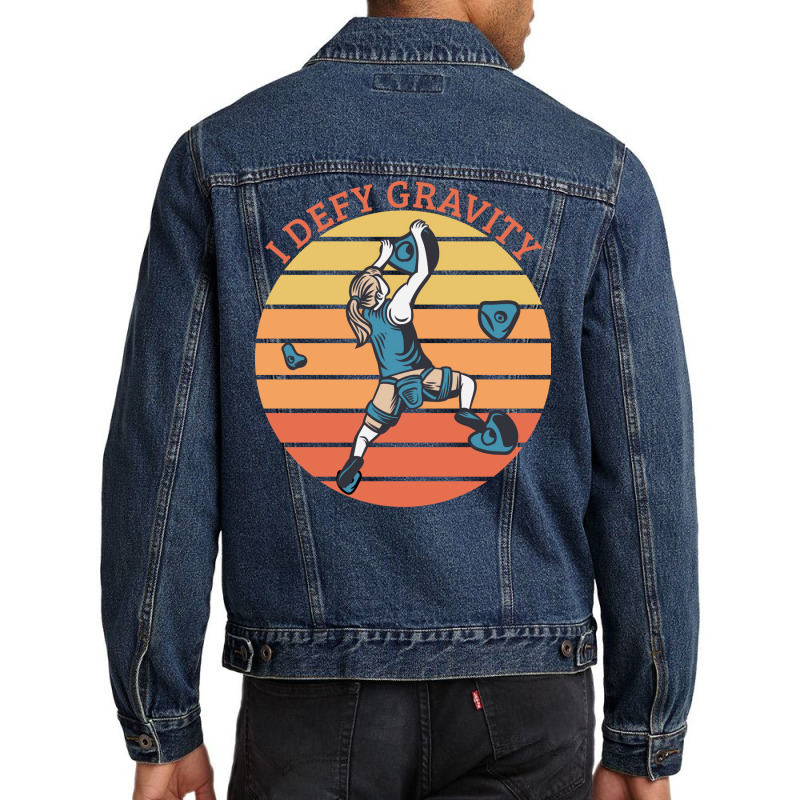 Climbing I Defy Gravity Men Denim Jacket | Artistshot