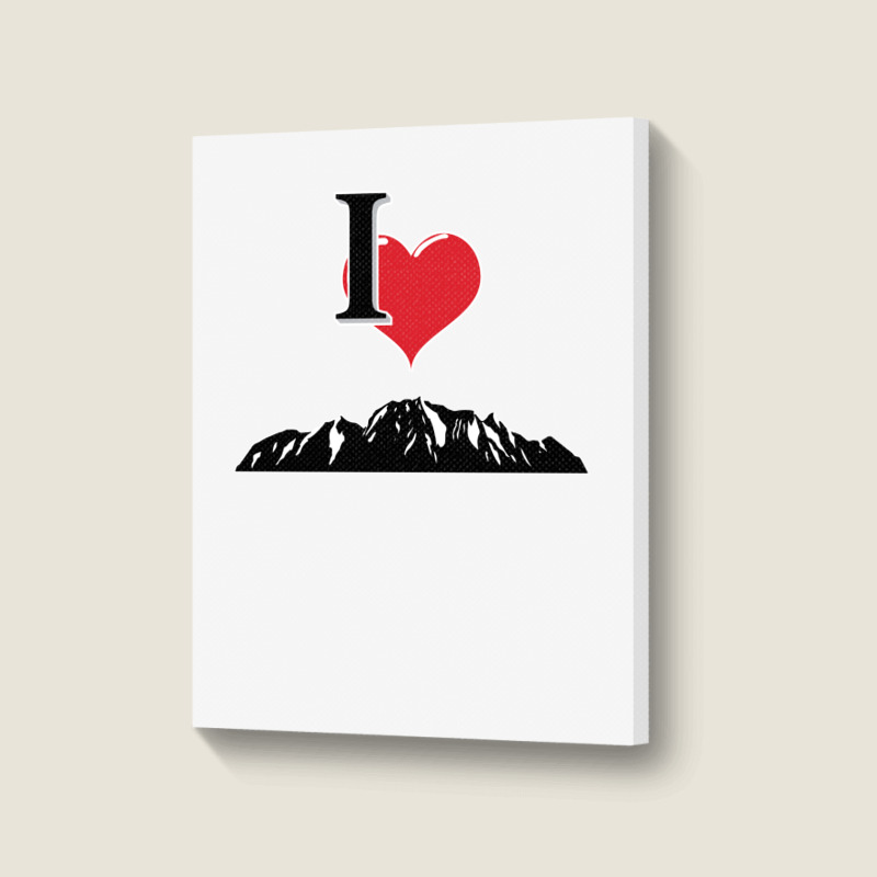 I Love Mountains Climbing Mountain Outdoors Nature Portrait Canvas Print | Artistshot