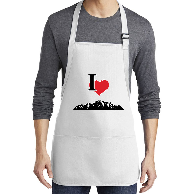 I Love Mountains Climbing Mountain Outdoors Nature Medium-length Apron | Artistshot