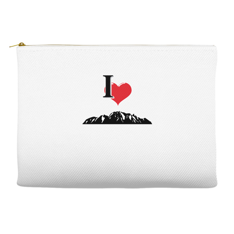 I Love Mountains Climbing Mountain Outdoors Nature Accessory Pouches | Artistshot