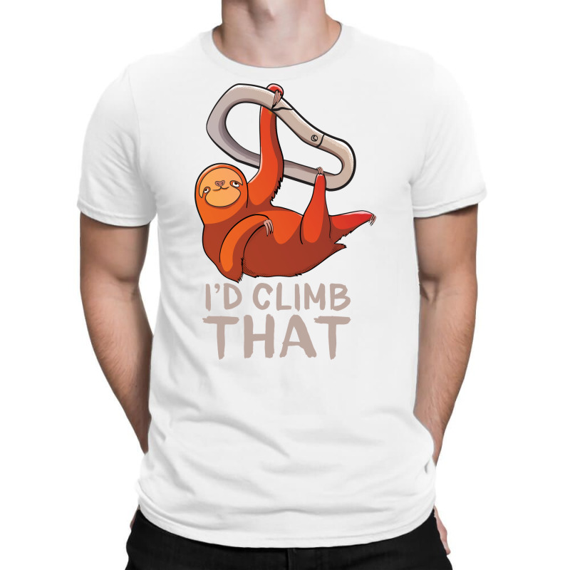 Funny Sloth Bouldering Gift For Rock Climbers Red T-shirt | Artistshot