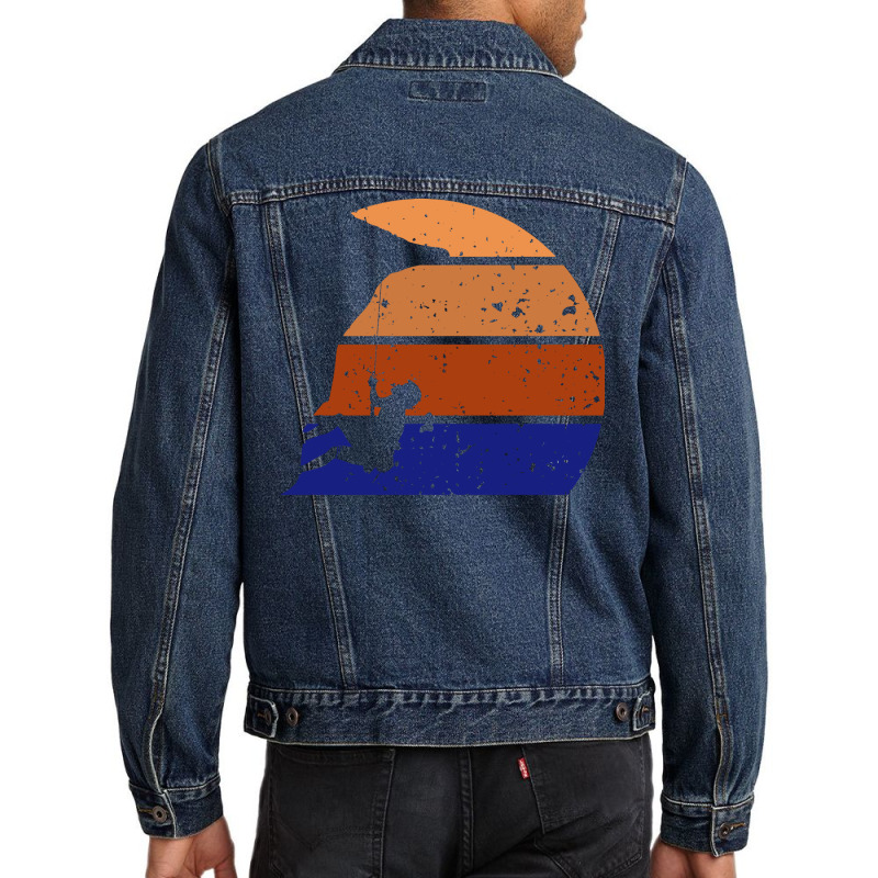 Retro Rock Climber  Distressed Mountain Climbing Men Denim Jacket | Artistshot