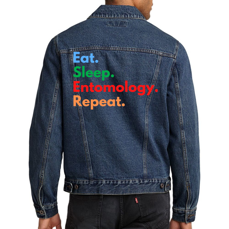 Eat Sleep Entomology Repeat Travel Men Denim Jacket | Artistshot