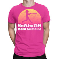 Softball And Rock Climbing Gift For Softball Playe T-shirt | Artistshot