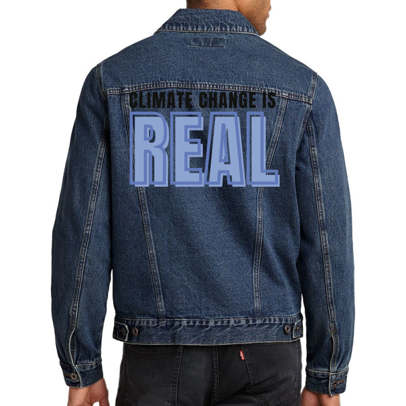 Climate Change Is Real Love Men Denim Jacket | Artistshot