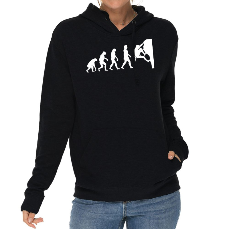 Climbing Evolution Climber Bouldering Aesthetic Lightweight Hoodie | Artistshot