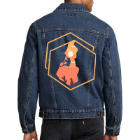 Retro Climber Sunset Climbing Summit Bouldering Su Men Denim Jacket | Artistshot